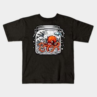 Octopus With One Fish Kids T-Shirt